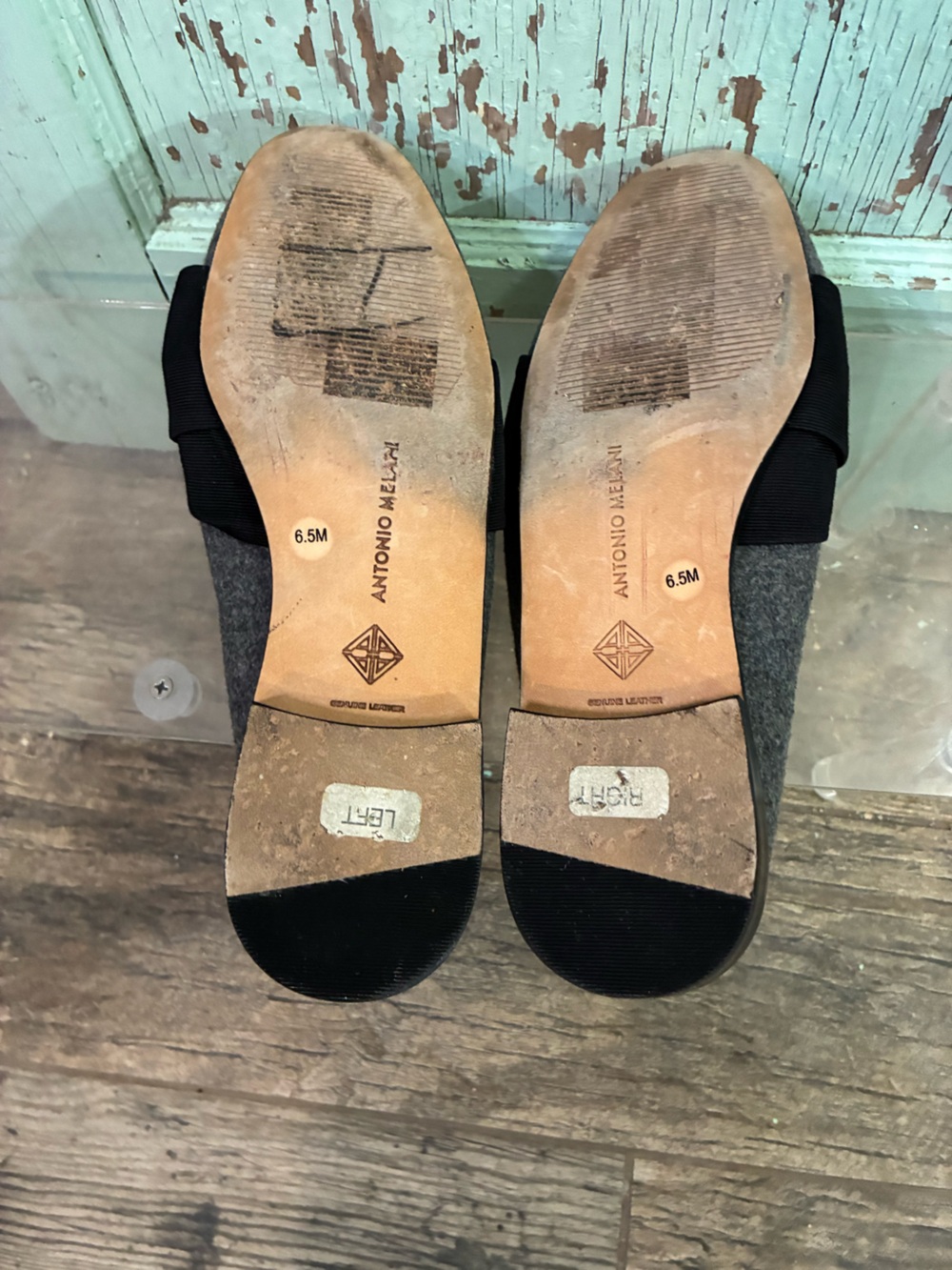ANTONIO MELANI Gray Wool Bow Loafers - Picture 5 of 5
